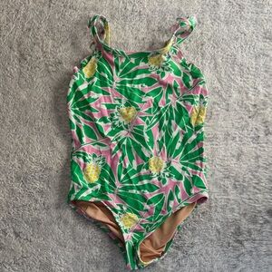 EUC Jcrew Crewcuts 6-7 Tropical Kids Swimwear - Pink and Green